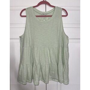 Chic Soul Tank Top in Mint, Tiered (Size 2XL)